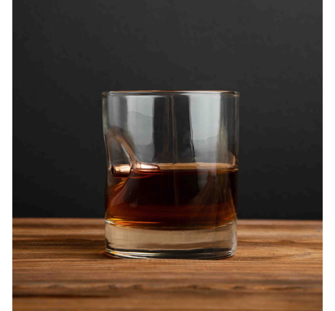 Стакан с пулей для виски в тубусе, Тубус из шпона