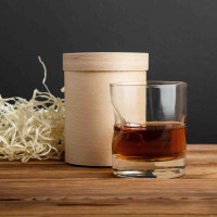 Стакан с пулей для виски в тубусе, Тубус из шпона