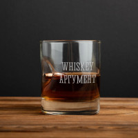 Стакан с пулей "WHISKEY АРГУМЕНТ" для виски, Тубус из шпона Стакан с пулей "WHISKEY АРГУМЕНТ" для виски, Тубус из шпона