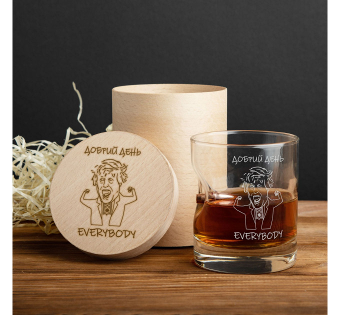 Стакан с пулей "Добрий день everybody", Тубус из шпона