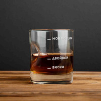 Стакан с пулей "Моя порция", русский, Тубус из шпона