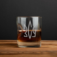 Стакан с пулей "ЗСУ Герб" в тубусе из шпона Стакан с пулей "ЗСУ Герб" в тубусе из шпона