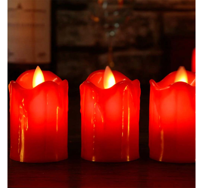 Свеча LED светящаяся 5,5х4см (красная)