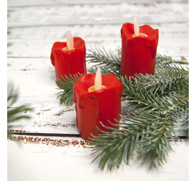 Свеча LED светящаяся 5,5х4см (красная)