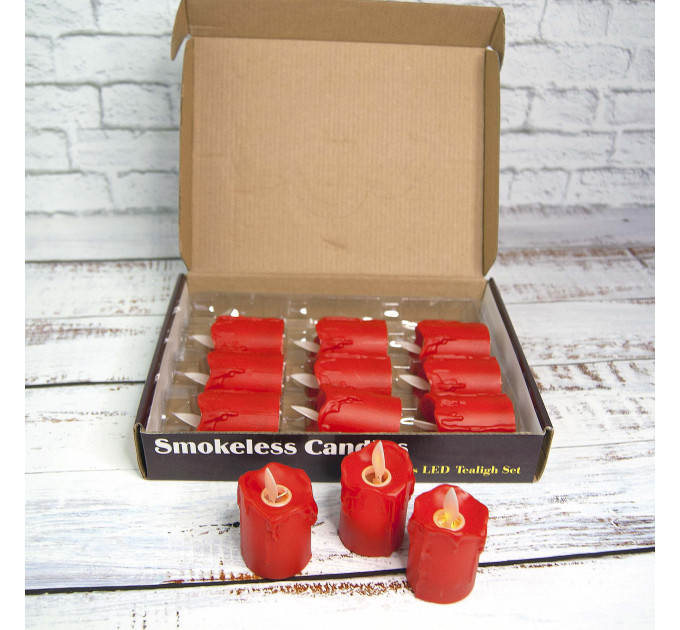 Свеча LED светящаяся 5,5х4см (красная)