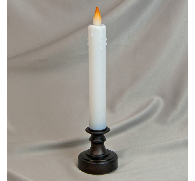 Свічка LED в свічнику L24см (коричнева)
