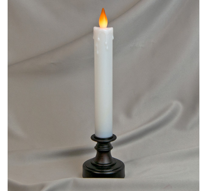 Свічка LED в свічнику L24см (коричнева)