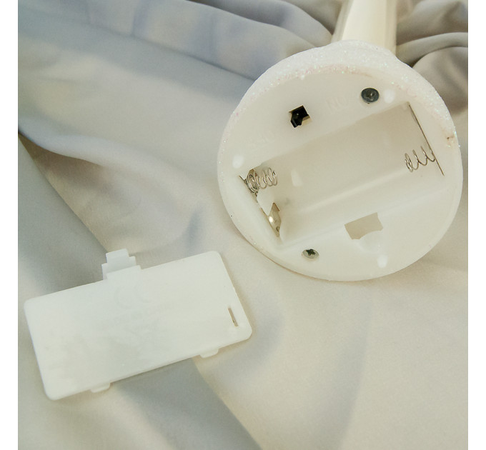 Свеча LED в подсвечнике L24см (серебряный)