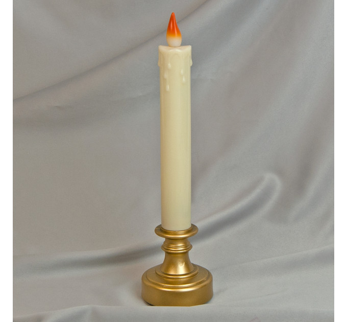 Свеча LED в подсвечнике L24см (золотая)