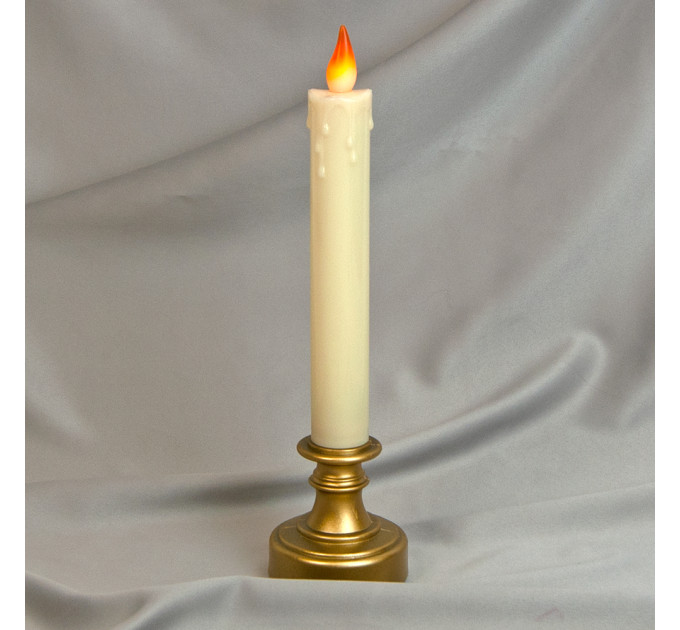 Свеча LED в подсвечнике L24см (золотая)