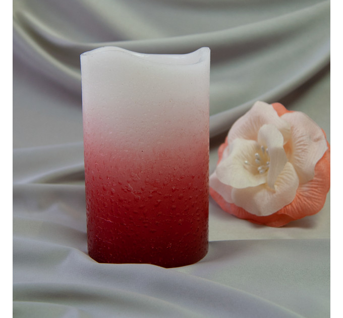 Свеча LED восковая (бело-красный)