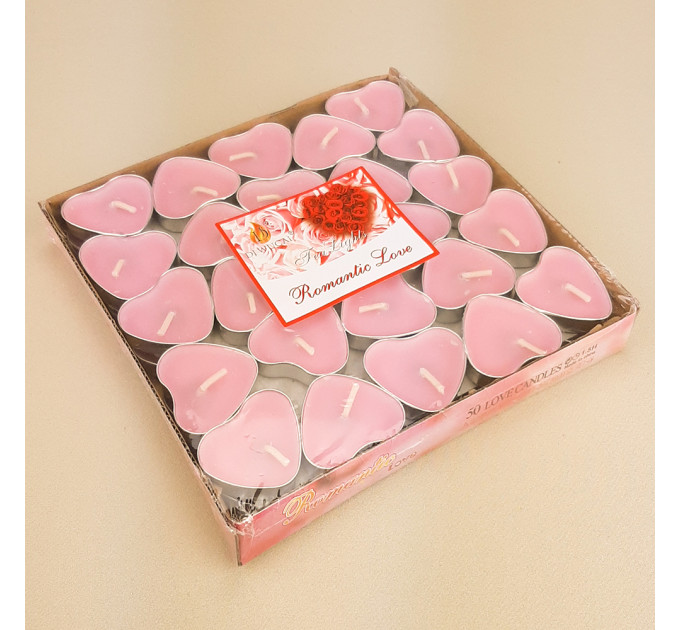 Свічки плаваючі Серце (уп. 50шт) рожеві