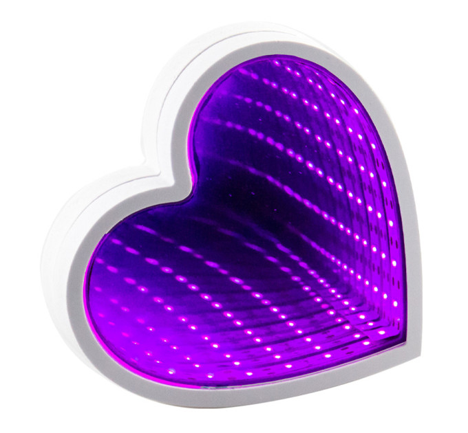 Світильник Нескінченність із USB Серце (малиновий)