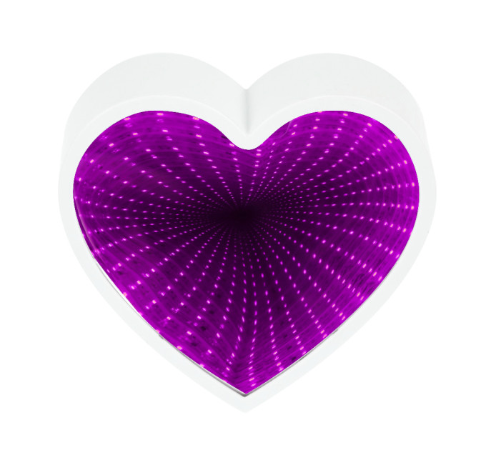 Світильник Нескінченність із USB Серце (малиновий)