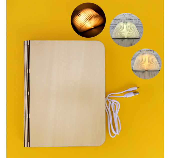 Світильник Книга 3Д (світле дерево)