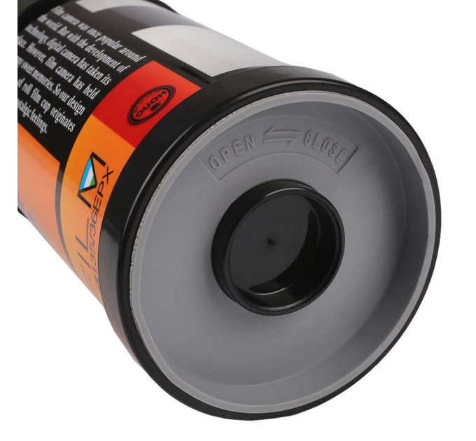 Термокружка с миксером Кассета Фотопленка капучинатор (оранжево-черная)