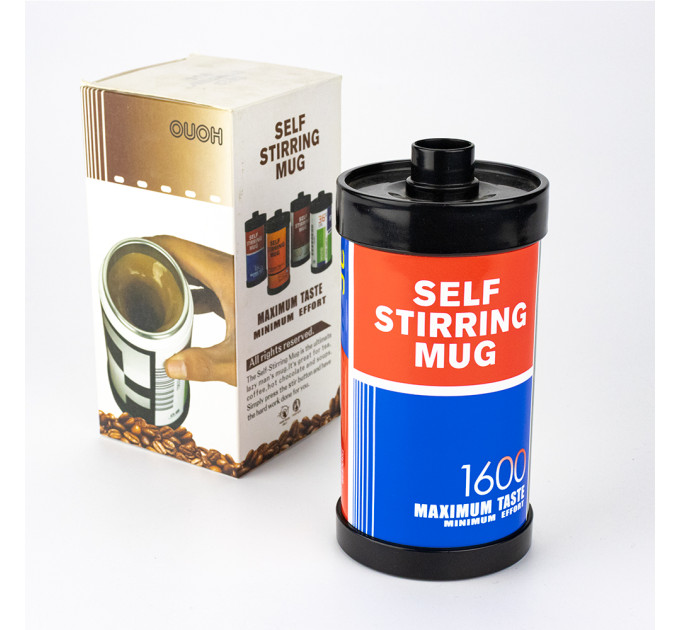 Термокружка с миксером Кассета Фотопленка капучинатор (сине-красная)