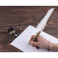 Винтажная Ручка перо белая Harry Potter