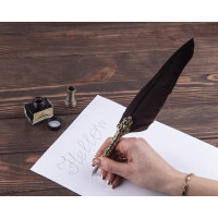 Винтажная Ручка перо черная Harry Potter