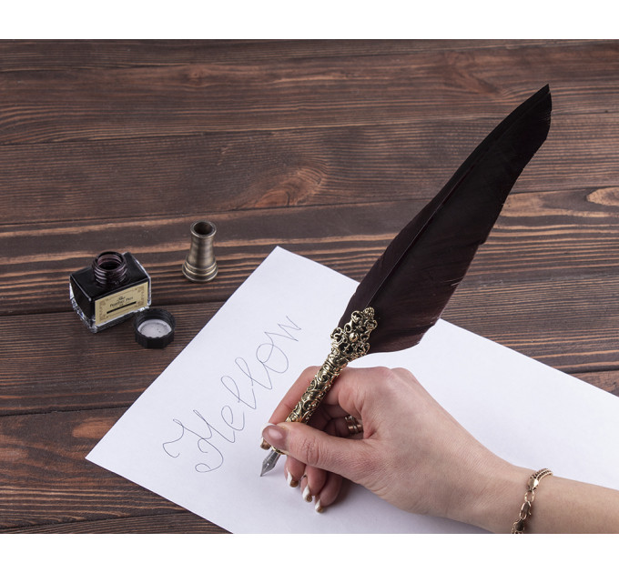 Винтажная Ручка перо черная Harry Potter