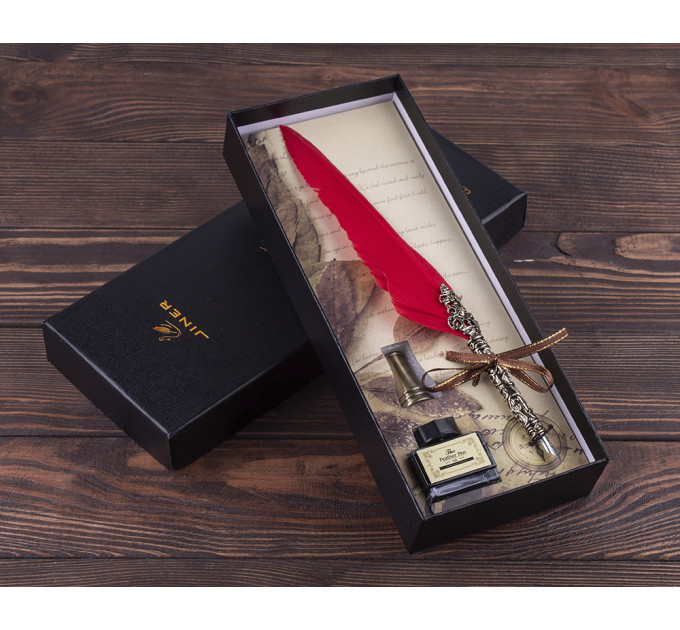 Винтажная Ручка перо красная Harry Potter