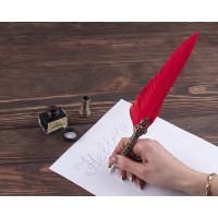 Винтажная Ручка перо красная Harry Potter