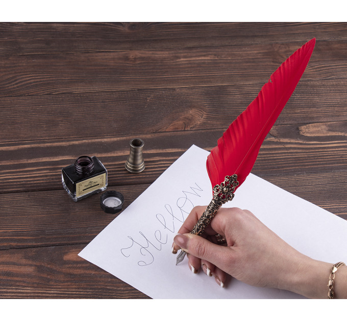 Винтажная Ручка перо красная Harry Potter