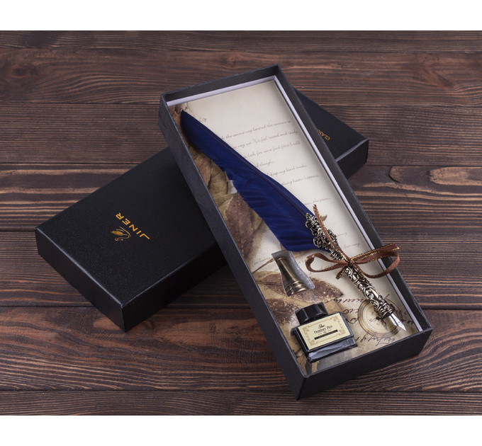 Винтажная Ручка перо синяя Harry Potter