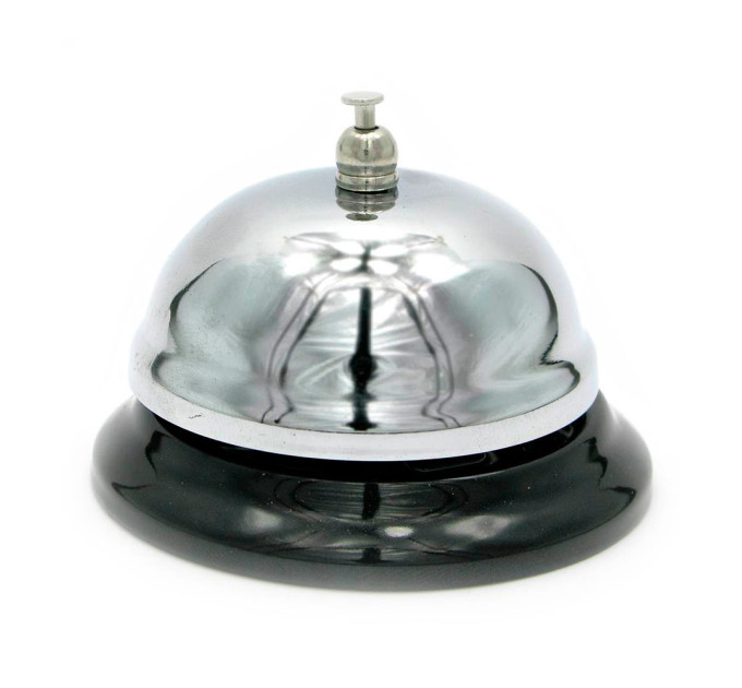 Звонок портье настольный 6,5х5,5см (серебро)